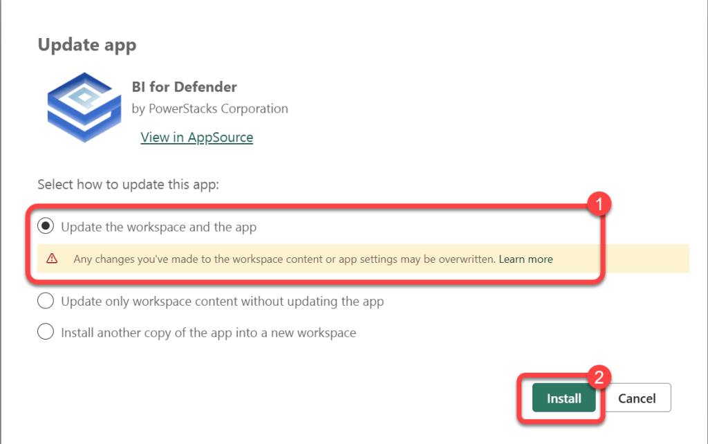 defender update app