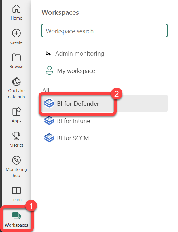 defender workspace