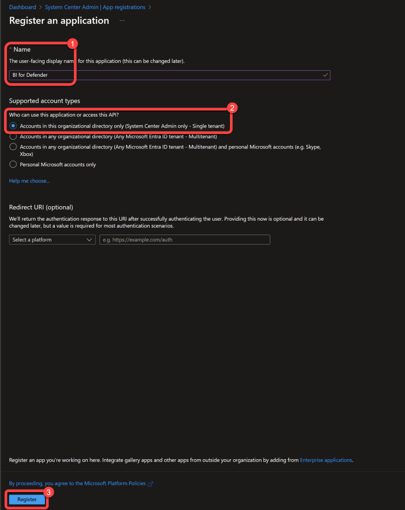 register defender app