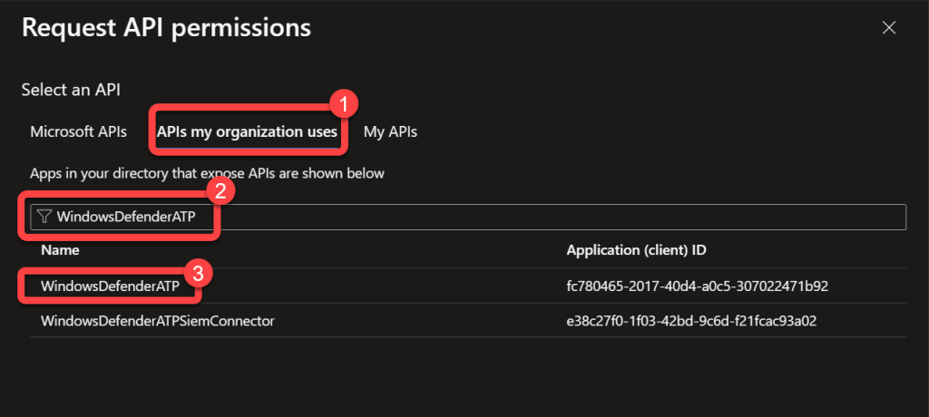 windows defender atp api