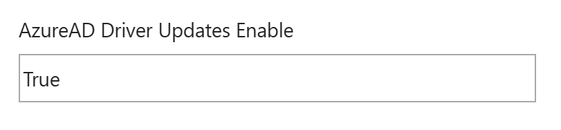 azuread driver updates enable