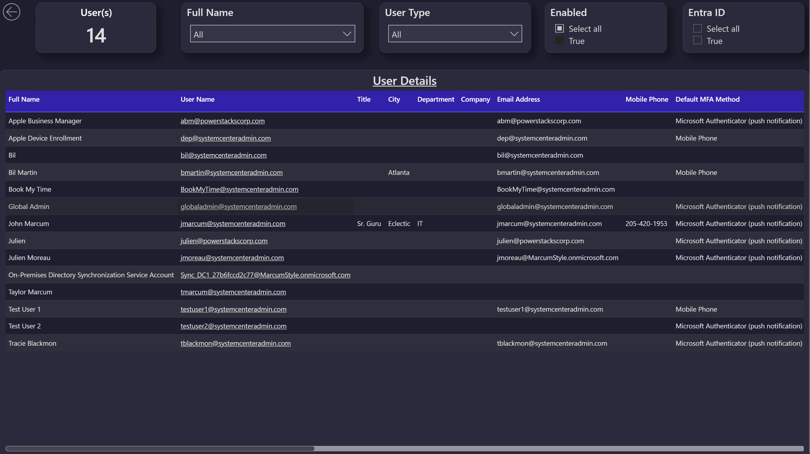 Modern UI User Info (dark)