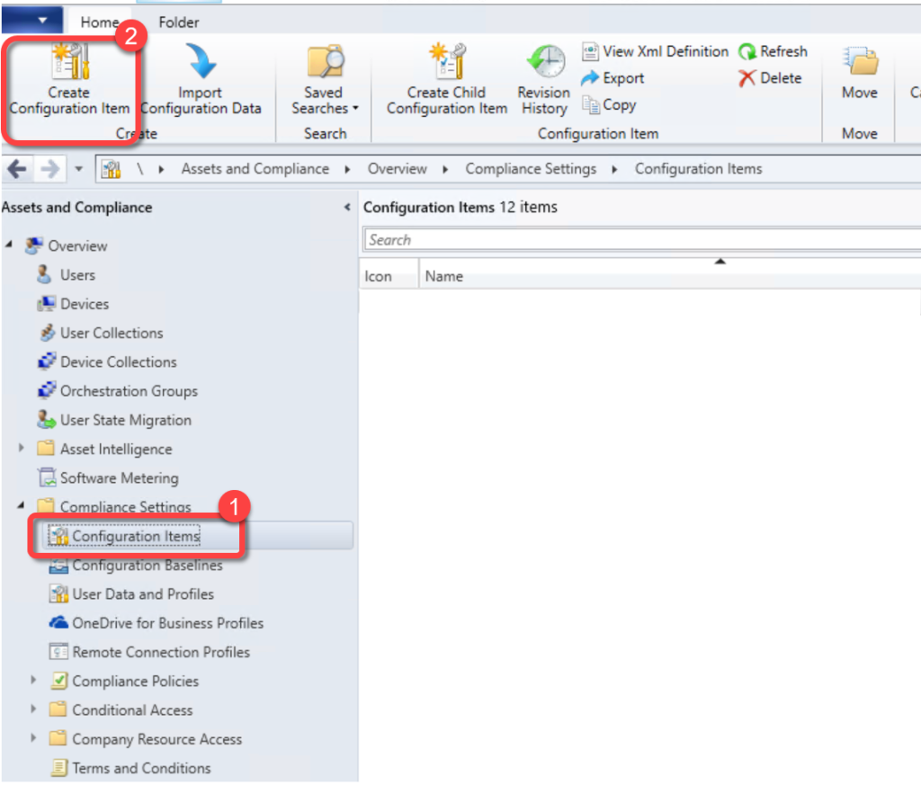 SCCM Config Item Node