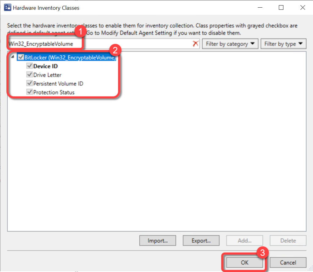 The Win32_EncryptableVolume class with its default properties