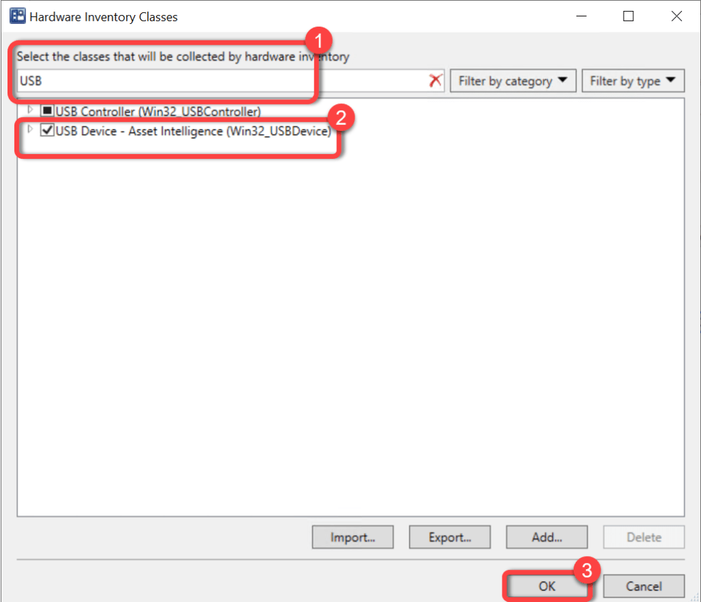 sccm inventory usb
