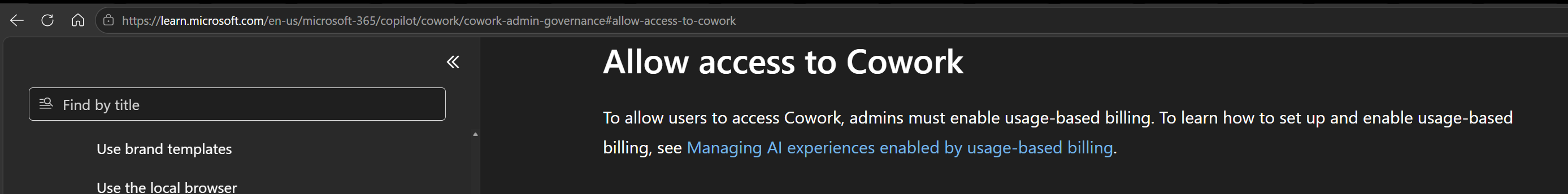Enabling access to Cowork in the Microsoft 365 admin center