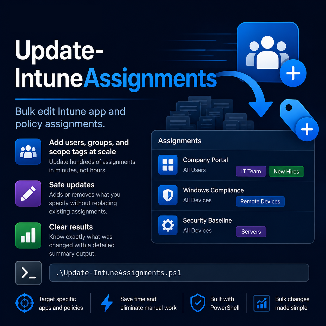 Update-IntuneAssignments: Bulk Editing Intune Assignments and Scope Tags