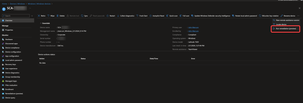 remote actions